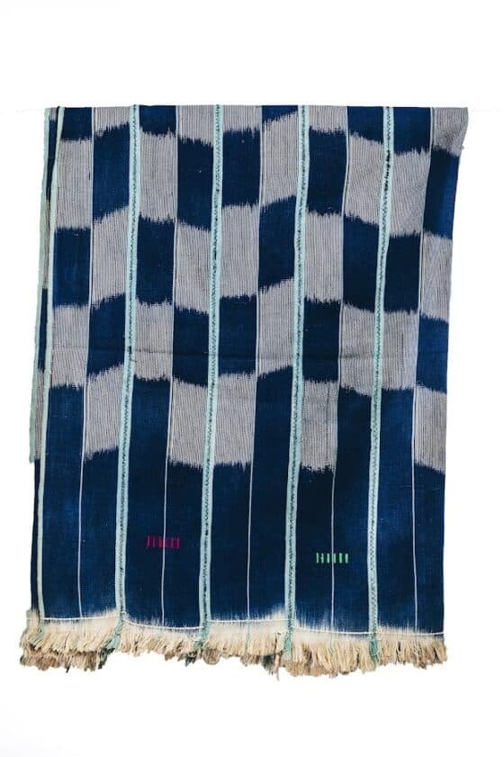 090F1359-7C19-4AA7-8872-8EBF9F4BBFAD Fade White Dark Blue Fabric - Image 1