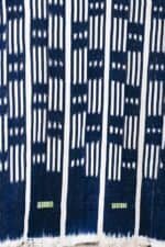 White Strips Blue Fabric - Image 2