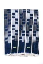 White Strips Blue Fabric - Image 3