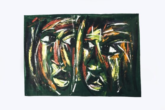 A7DFAB7C-0243-4ED0-991B-242F5CCA3B02 Two Faces Watercolour Painting - Image 1