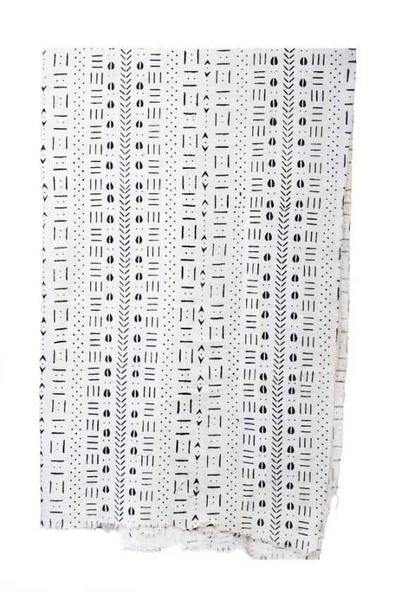 EABBBA3B-F912-42B2-B827-99FC37F648CD Black Designed White Fabric - Image 1