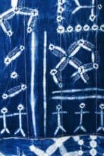 White Designed Blue Fabric - Image 2