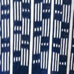 White Strips Blue Fabric