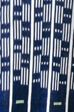 White Strips Blue Fabric